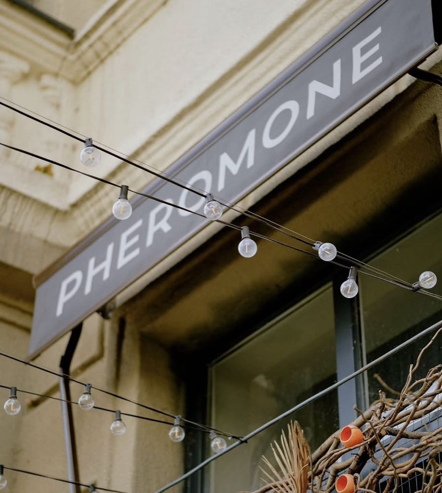 Вивіска PHEROMONE з гірляндами, LOFT-стиль